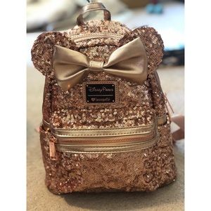 Loungefly Disney Parks Minnie Rose Gold Backpack